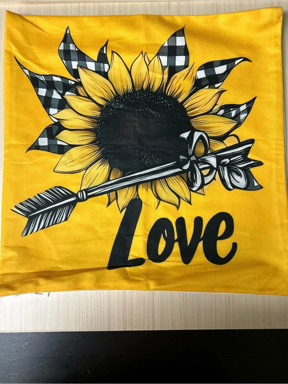 Set of 4 Sunflower Throw Pillow Covers 18x18 Farmhouse Buffalo Plaid Fall Decor